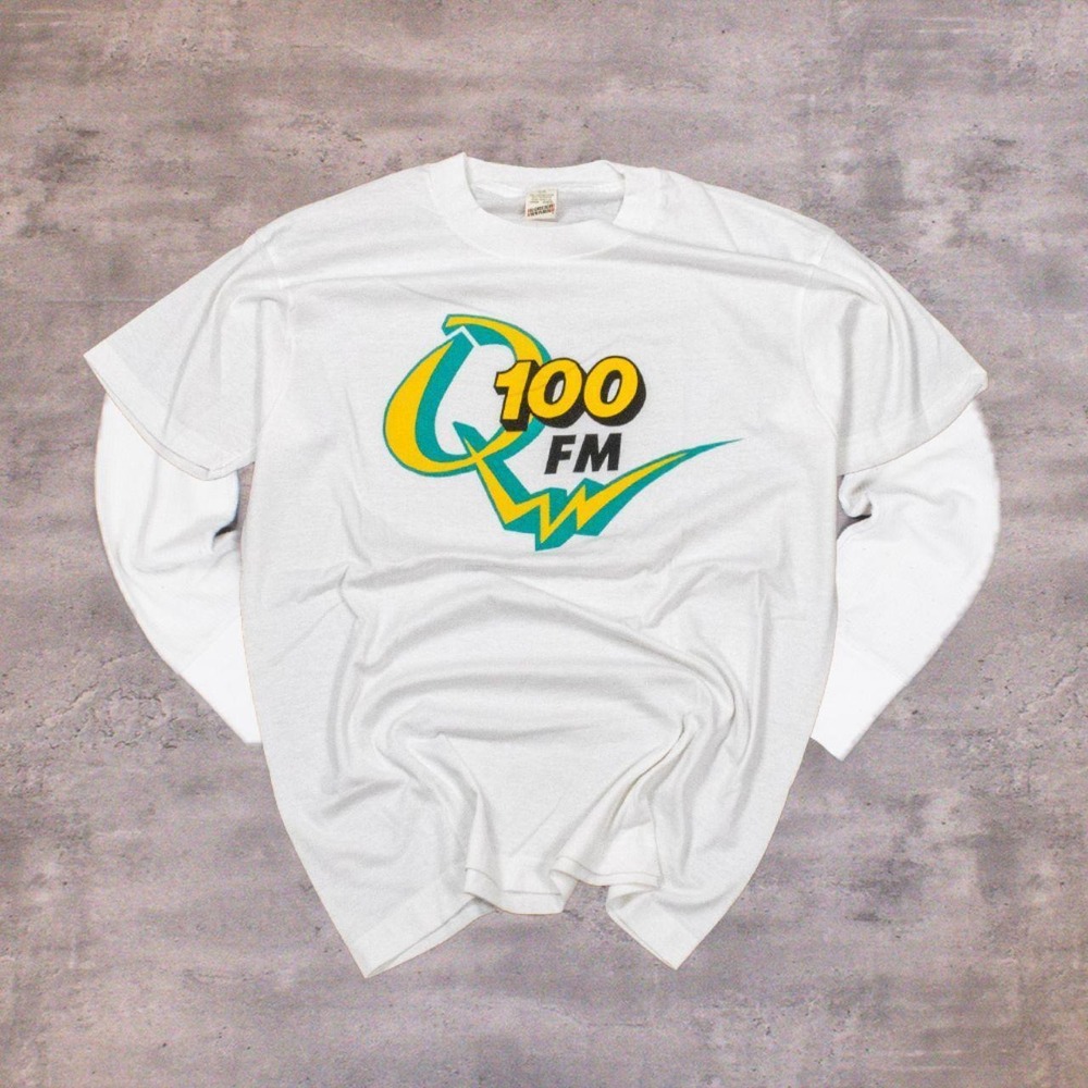 Vintage 80's Screen Stars Q 100 FM Deadstock True Vintage Single Stitch Tee